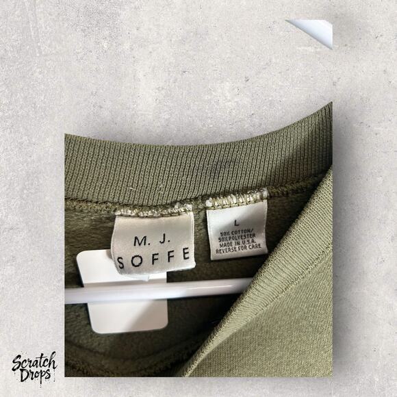 Vintage 90s USMC Crewneck United States Marines Military Green Sweatshirt USA L - Picture 2 of 4